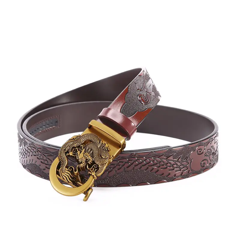 Men's Dragon Buckle Belt with Gold Plated Finish - Image 11