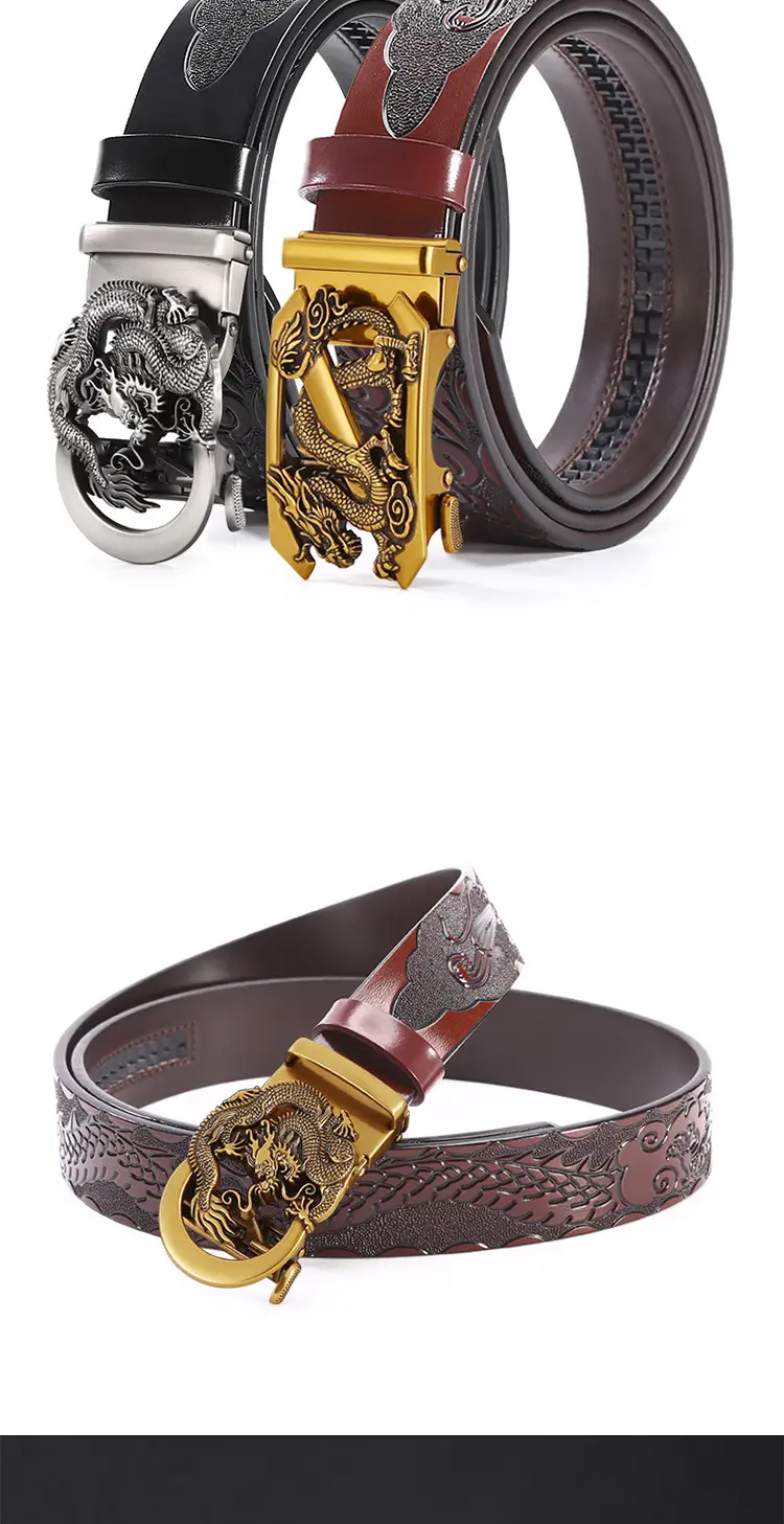 Men's Dragon Buckle Belt with Gold Plated Finish — feature 9
