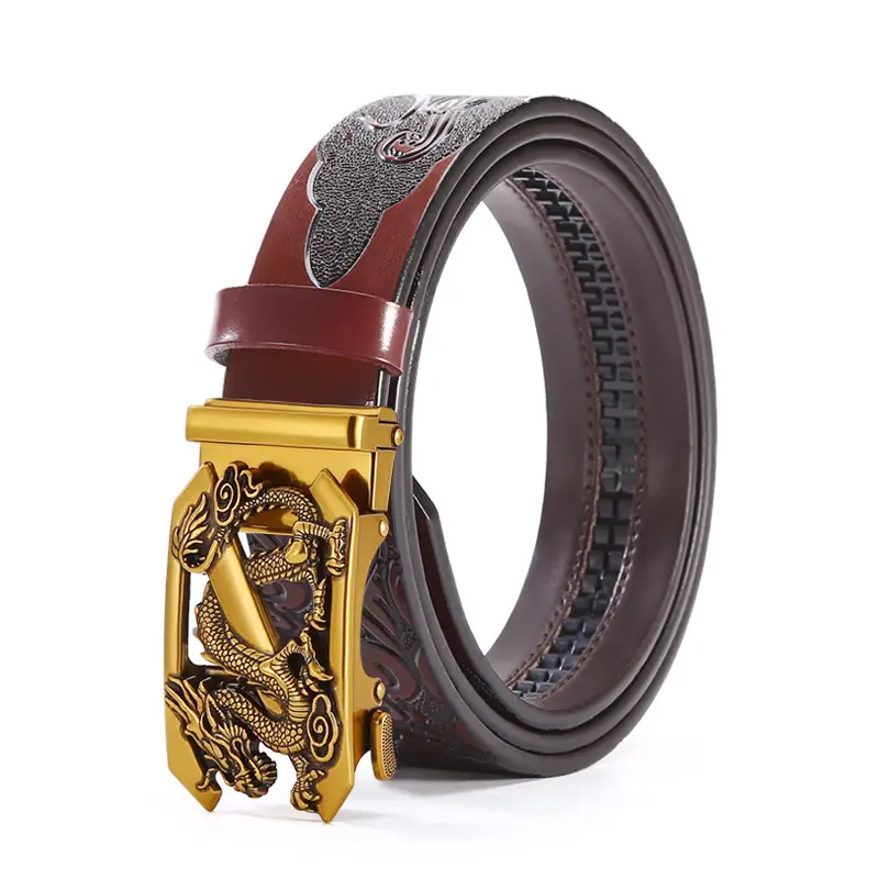 Men's Dragon Buckle Belt with Gold Plated Finish - Image 2