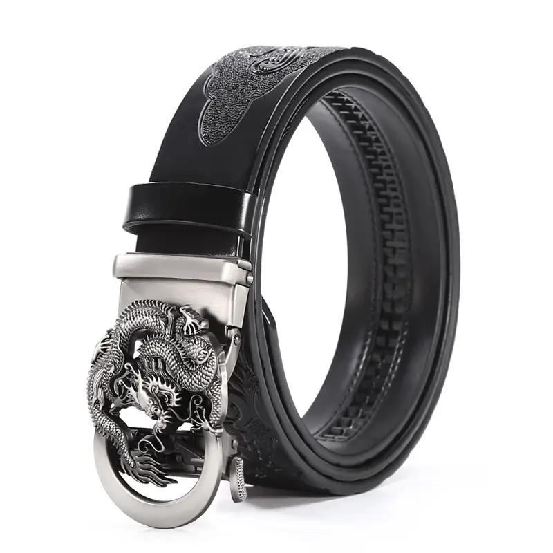 Men's Dragon Buckle Belt with Gold Plated Finish - Image 4