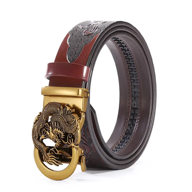 Men's Dragon Buckle Belt with Gold Plated Finish - Image 5