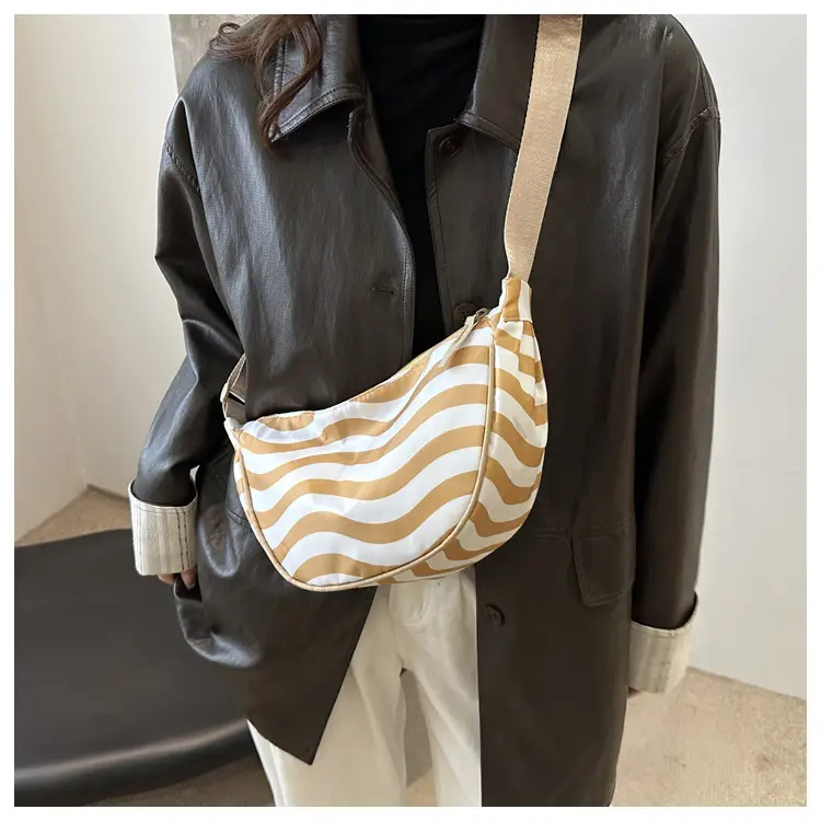 Women's Striped Shoulder Bag with Crossbody Strap — feature 16