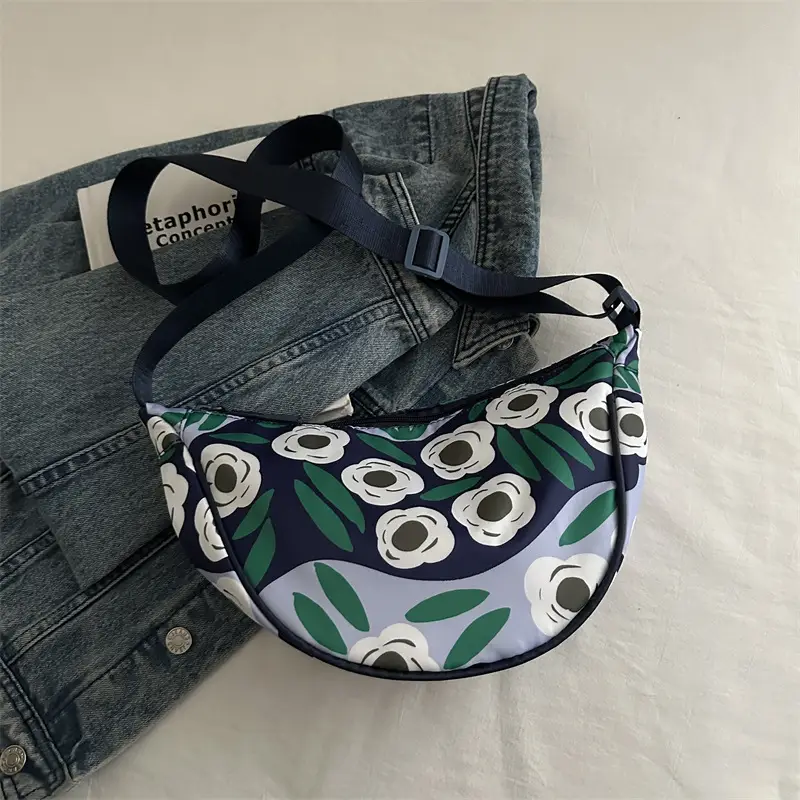 Women's Striped Shoulder Bag with Crossbody Strap - Image 2