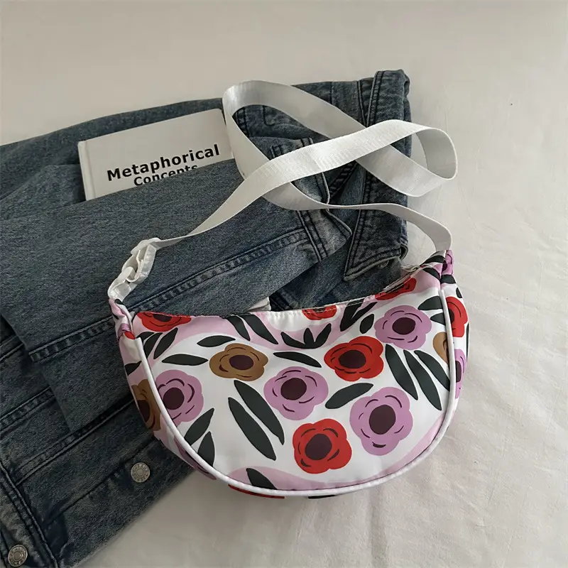 Women's Striped Shoulder Bag with Crossbody Strap - Image 4
