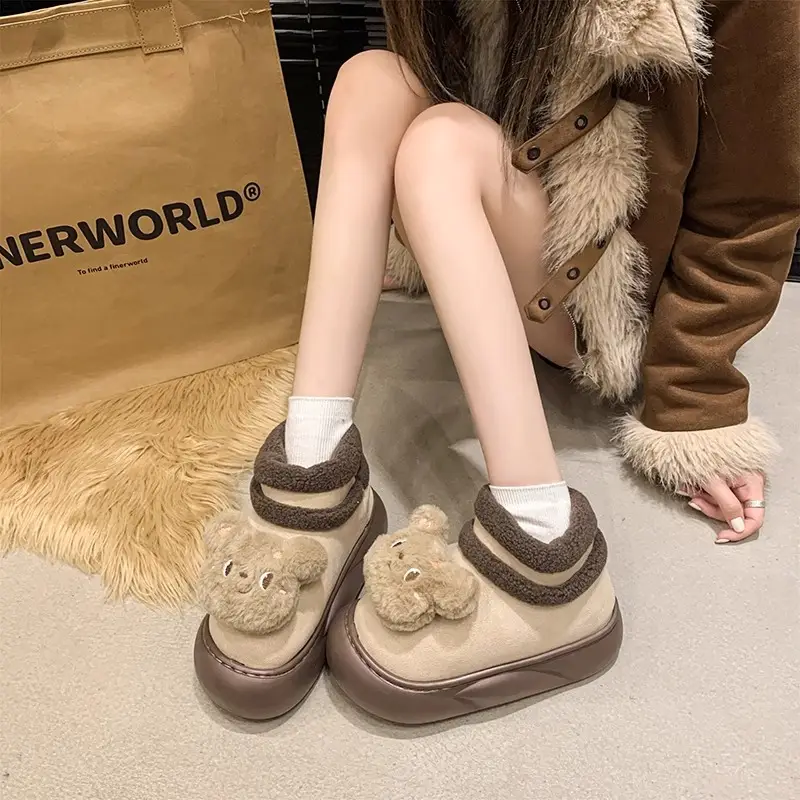 Nanbo Wan cute bear snow boots women 2024 autumn and winter new cotton shoes fleece-lined warm bread shoes wholesale - Image 10