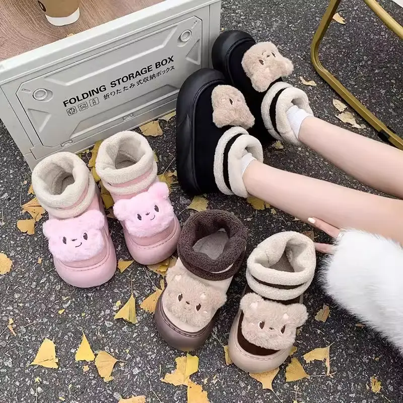 Nanbo Wan cute bear snow boots women 2024 autumn and winter new cotton shoes fleece-lined warm bread shoes wholesale - Image 13