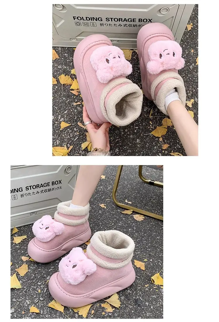 Nanbo Wan cute bear snow boots women 2024 autumn and winter new cotton shoes fleece-lined warm bread shoes wholesale — feature 7