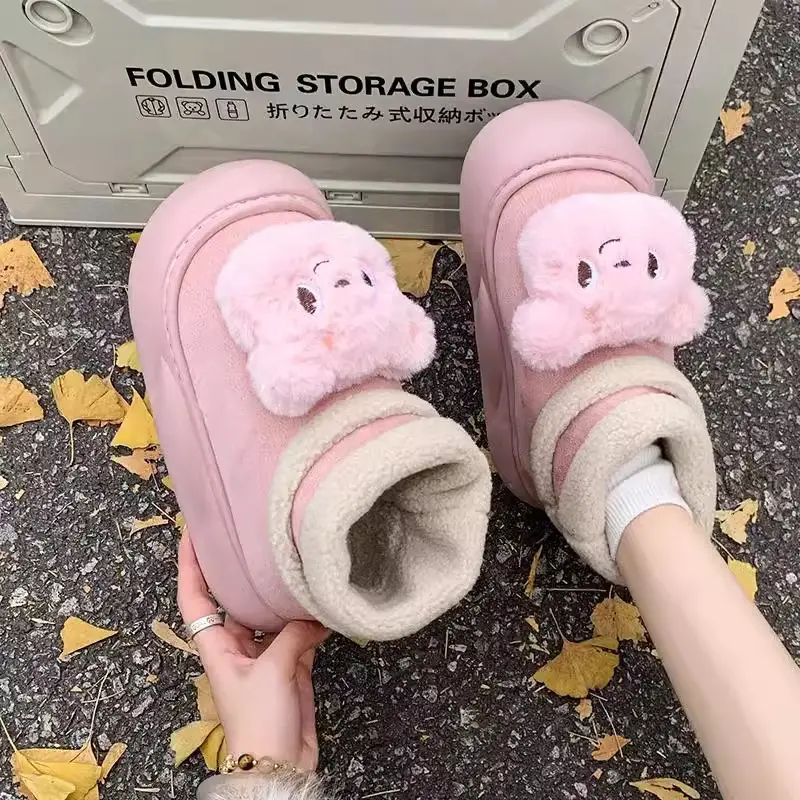 Nanbo Wan cute bear snow boots women 2024 autumn and winter new cotton shoes fleece-lined warm bread shoes wholesale - Image 3