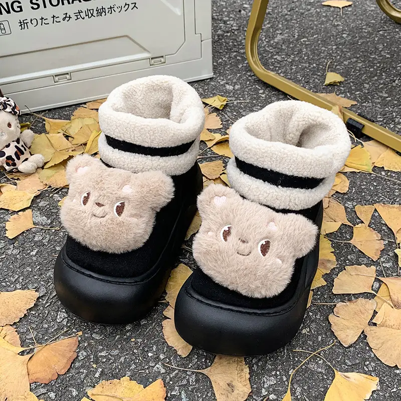 Nanbo Wan cute bear snow boots women 2024 autumn and winter new cotton shoes fleece-lined warm bread shoes wholesale - Image 4