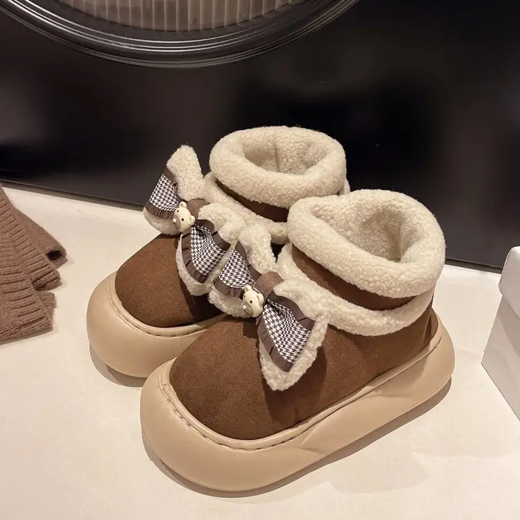 Nanbo Wan cute bear snow boots women 2024 autumn and winter new cotton shoes fleece-lined warm bread shoes wholesale - Image 6