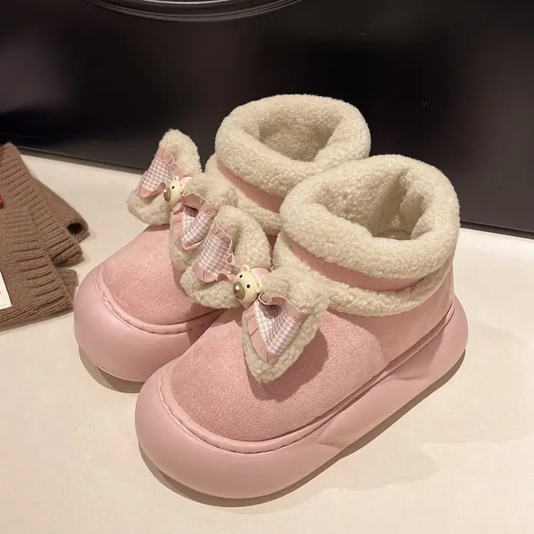 Nanbo Wan cute bear snow boots women 2024 autumn and winter new cotton shoes fleece-lined warm bread shoes wholesale - Image 7