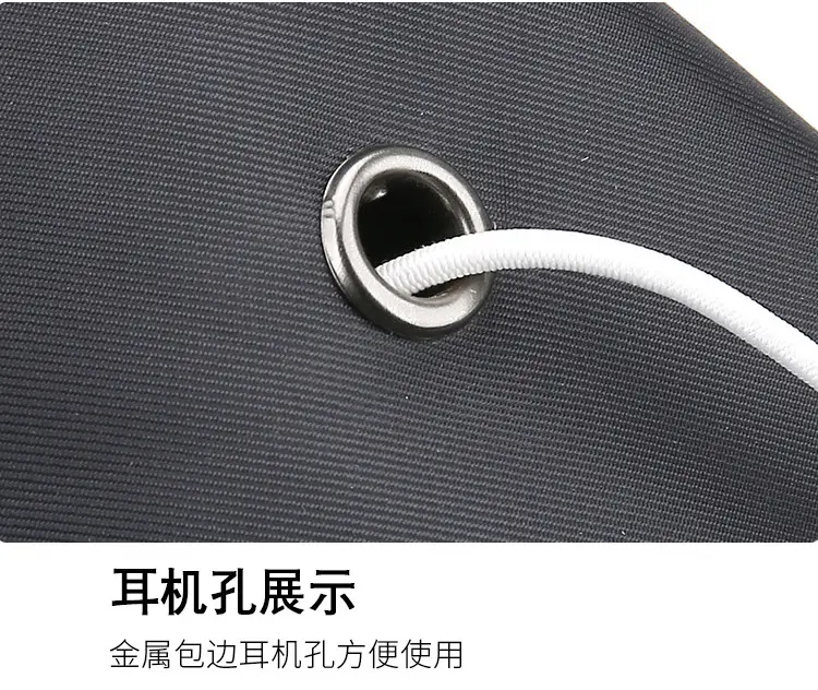 Men's Black Nylon Chest Bag with Metal Ring — feature 33