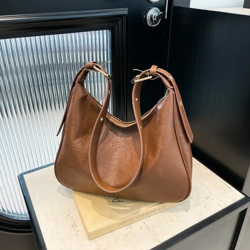 Black Leather Shoulder Bag for Women 2024 Winter Autumn - Image 3