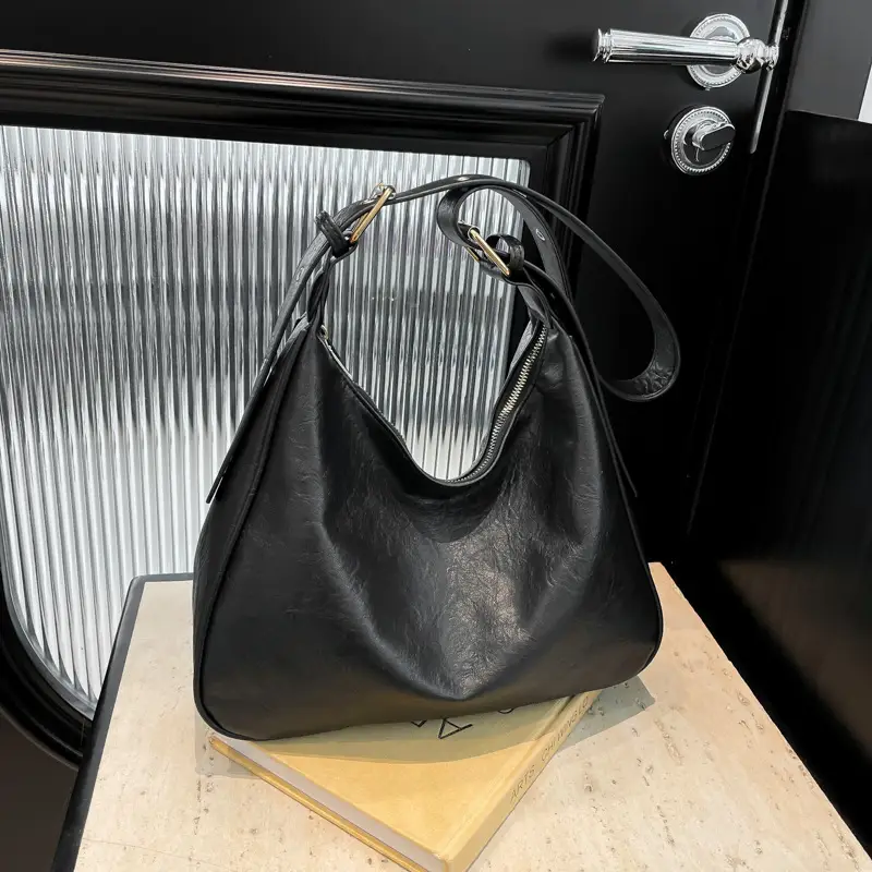 Black Leather Shoulder Bag for Women 2024 Winter Autumn - Image 4
