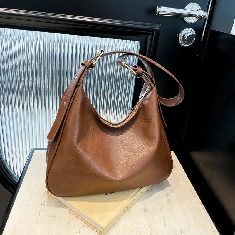 Black Leather Shoulder Bag for Women 2024 Winter Autumn - Image 5