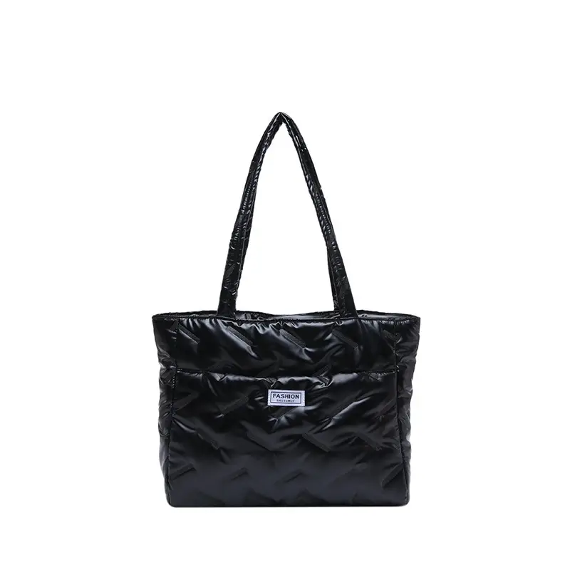 Women's Silver Padded Shoulder Tote Bag Large Capacity - Image 9
