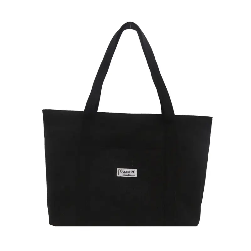 Beige Fleece Tote Bag Large Capacity College Student Shoulder Carry - Image 10