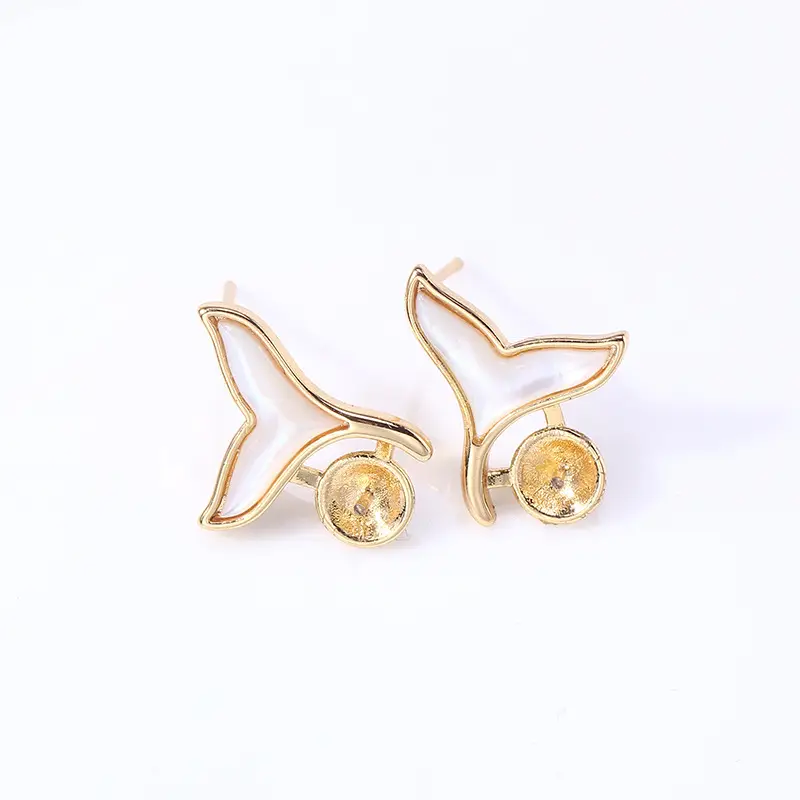 Gold Plated Fish Tail Earrings & Bracelet Set - Image 2