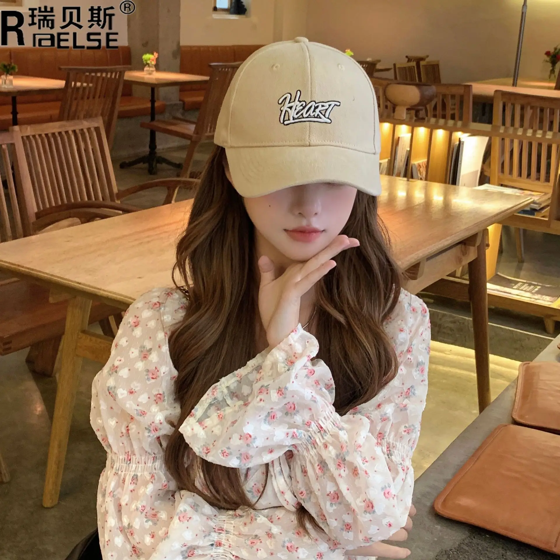 Women White Heart Logo Baseball Cap Winter Corduroy - Image 7