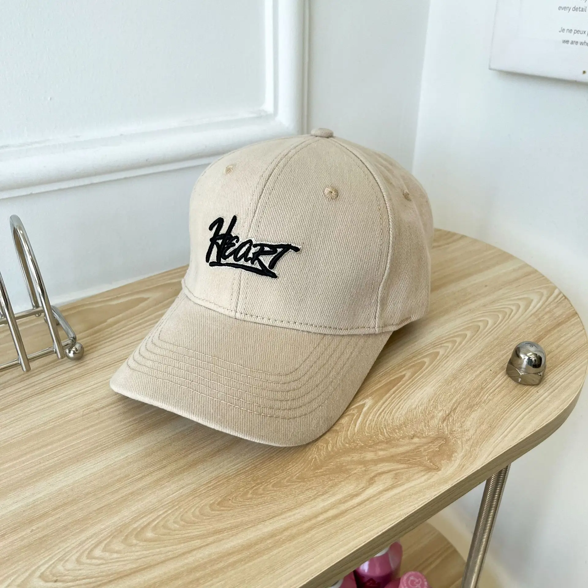 Women White Heart Logo Baseball Cap Winter Corduroy — feature 11