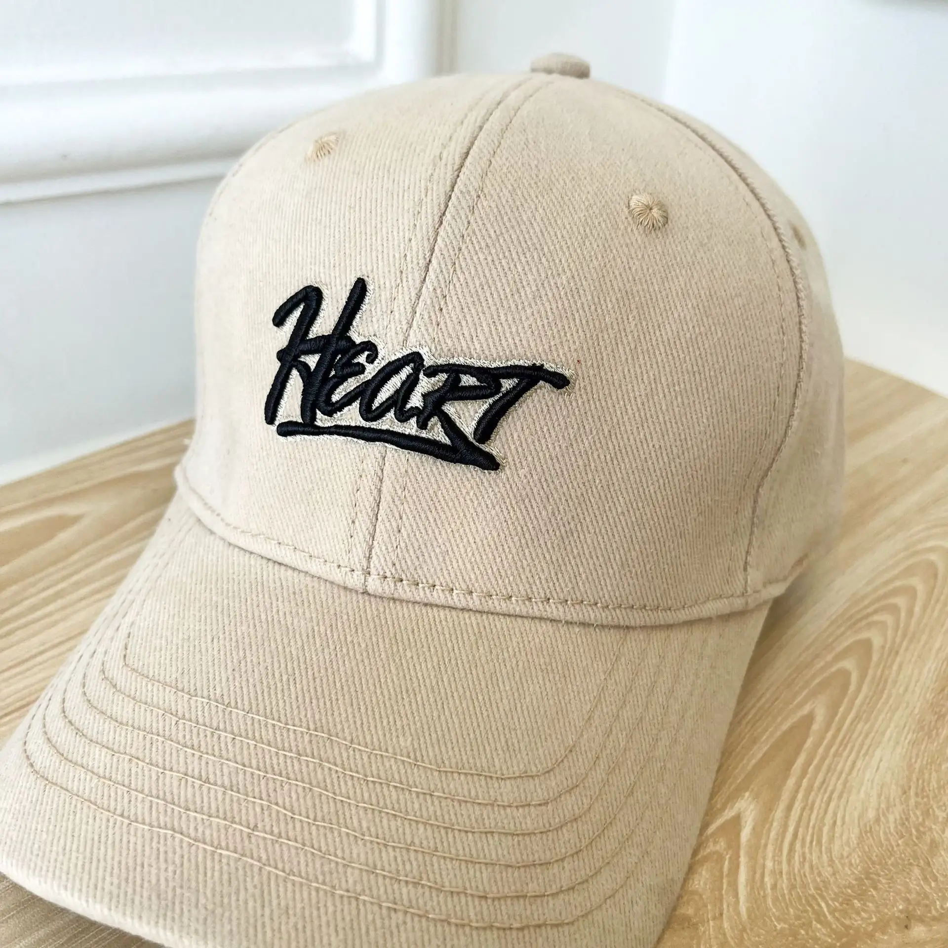 Women White Heart Logo Baseball Cap Winter Corduroy — feature 12