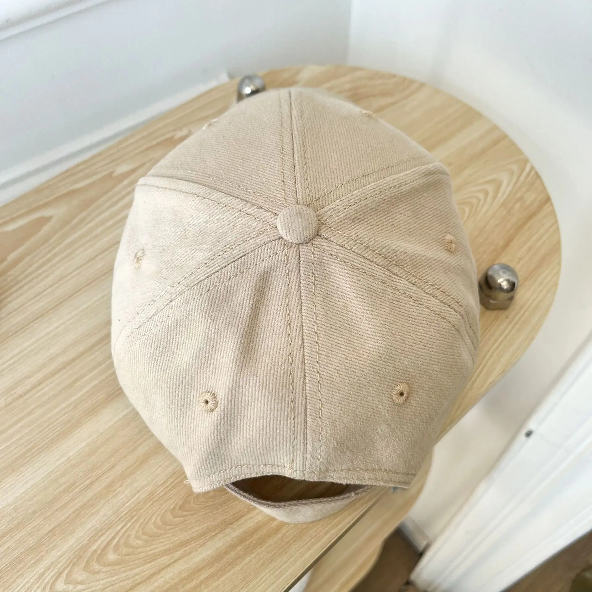 Women White Heart Logo Baseball Cap Winter Corduroy — feature 14