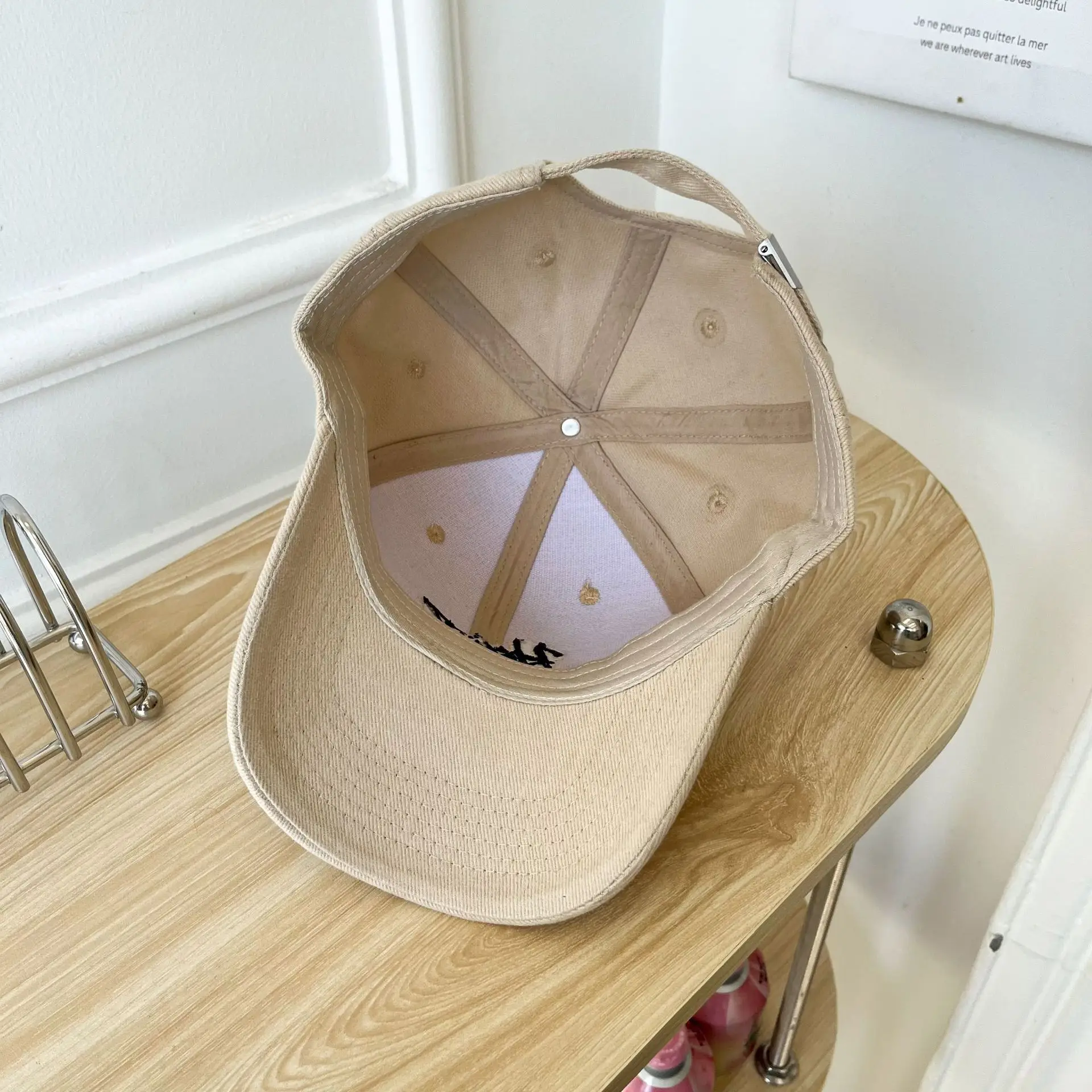 Women White Heart Logo Baseball Cap Winter Corduroy — feature 16