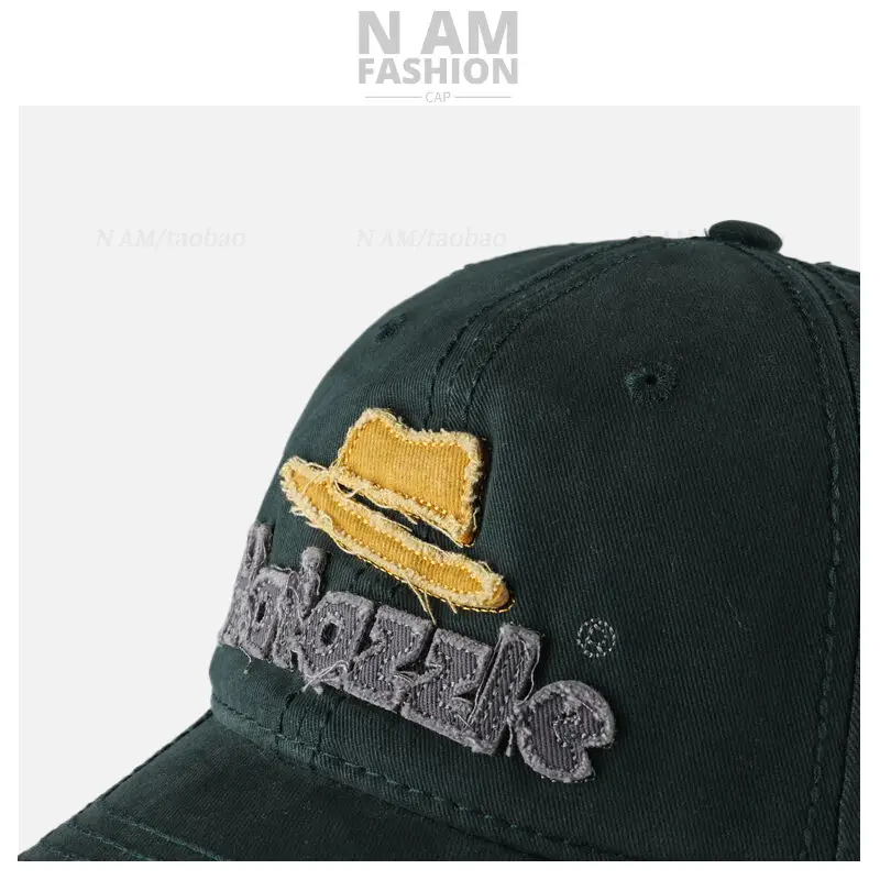 Men's Brown Embroidered Baseball Cap with Logo — feature 10