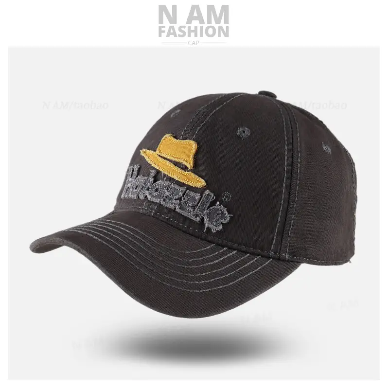 Men's Brown Embroidered Baseball Cap with Logo — feature 9