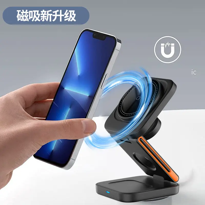 3-in-1 Wireless Charger for Phone & Headset 15W Magnetic