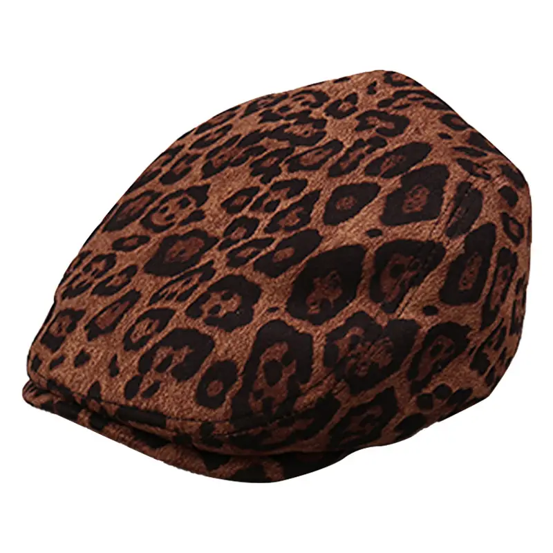 Autumn Suede Leopard Print Duck Tine Hat for Women - Image 8