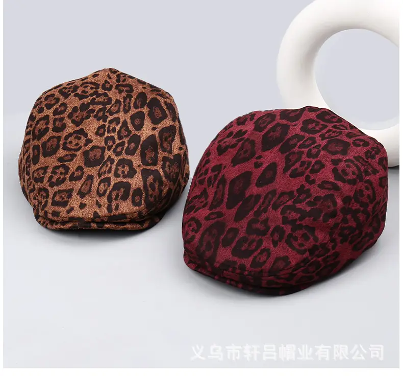 Autumn Suede Leopard Print Duck Tine Hat for Women — feature 10