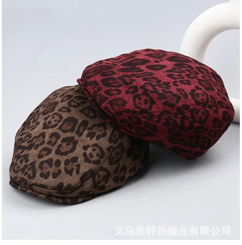 Autumn Suede Leopard Print Duck Tine Hat for Women — feature 5