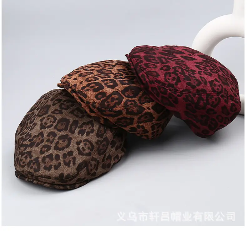Autumn Suede Leopard Print Duck Tine Hat for Women — feature 7