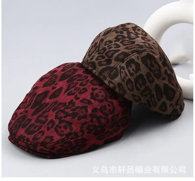 Autumn Suede Leopard Print Duck Tine Hat for Women — feature 8