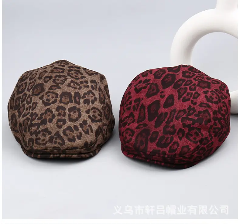Autumn Suede Leopard Print Duck Tine Hat for Women — feature 9