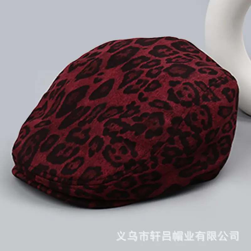 Autumn Suede Leopard Print Duck Tine Hat for Women - Image 2