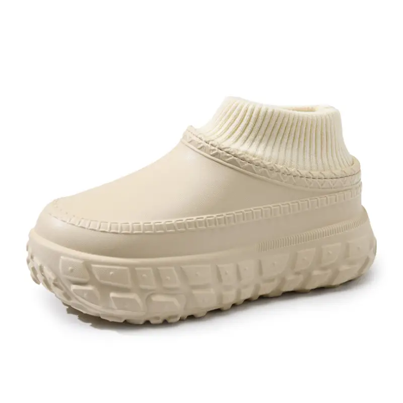 Women's Cotton Slippers with Tire Soles, Autumn and Winter Stain-Resistant Furry Shoes, Non-Slip Fleece-Lined and Cotton Shoes for Couples, Warm and Height-Increasing Cotton Shoes - Image 8