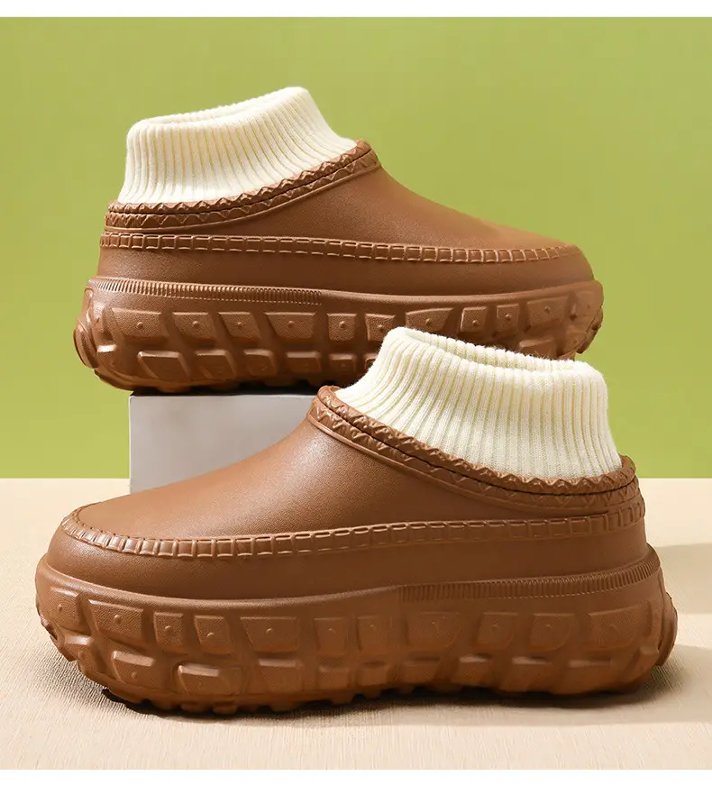 Women's Cotton Slippers with Tire Soles, Autumn and Winter Stain-Resistant Furry Shoes, Non-Slip Fleece-Lined and Cotton Shoes for Couples, Warm and Height-Increasing Cotton Shoes — feature 14