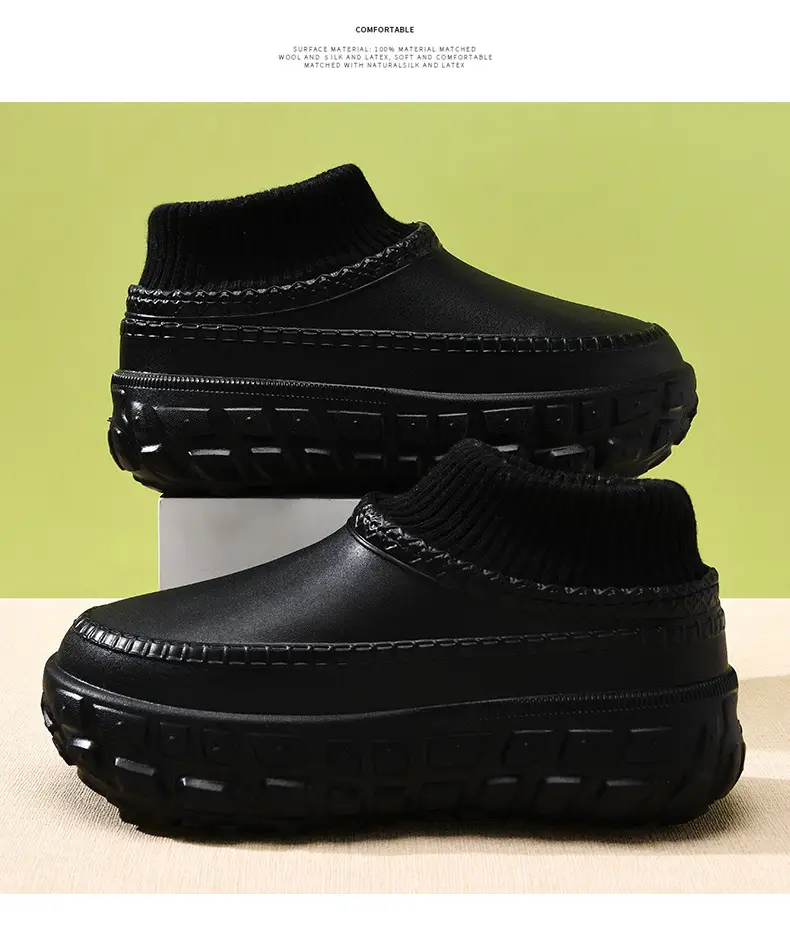 Women's Cotton Slippers with Tire Soles, Autumn and Winter Stain-Resistant Furry Shoes, Non-Slip Fleece-Lined and Cotton Shoes for Couples, Warm and Height-Increasing Cotton Shoes — feature 20