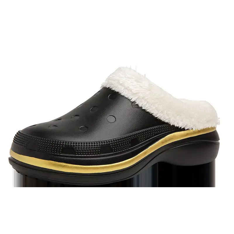 Cotton Shoes Men's Winter Warm fleece-lined Thickened Non-slip Soft Bottom Cave Shoes Fur One-piece Couple's Mid-barrel Snow Boots - Image 8