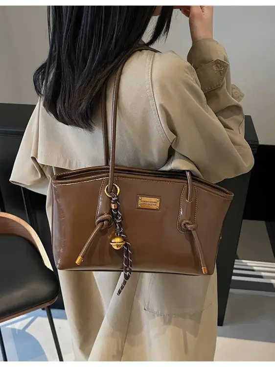 Women Cross-Border Bag Red Leather Shoulder Tote Winter 2026 - Image 6