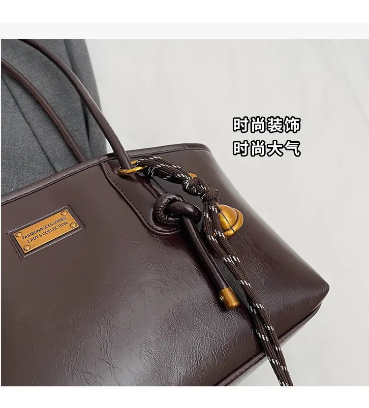 Women Cross-Border Bag Red Leather Shoulder Tote Winter 2026 — feature 4