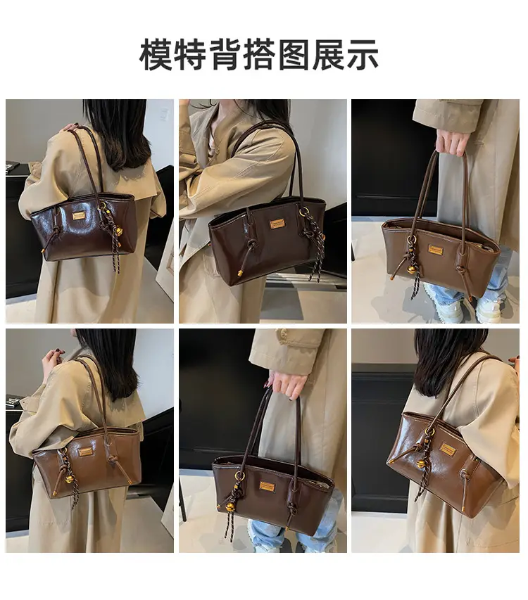 Women Cross-Border Bag Red Leather Shoulder Tote Winter 2026 — feature 9