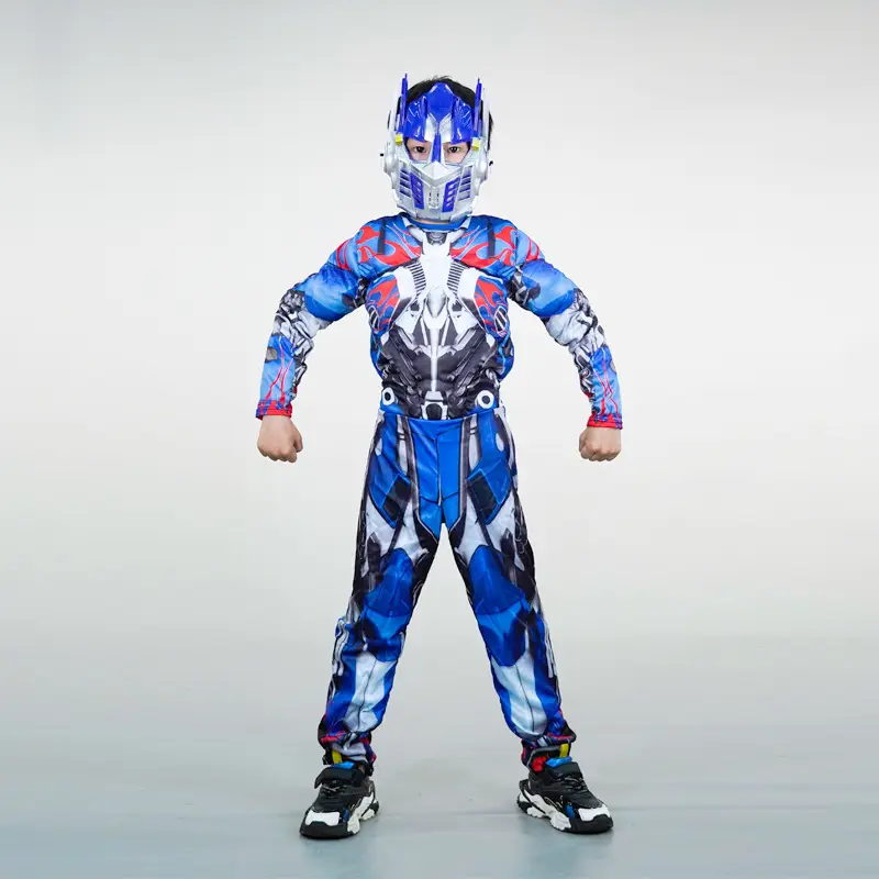 Halloween Cos Costume Children's Iron Man Hulk Captain America Optimus Prime Spider-Man Muscle Performance Costume - Image 6