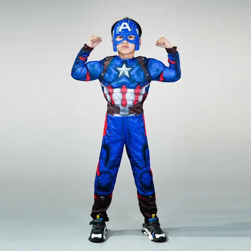 Halloween Cos Costume Children's Iron Man Hulk Captain America Optimus Prime Spider-Man Muscle Performance Costume - Image 7