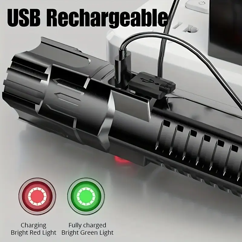 USB Rechargeable Flashlight with Zoom & Floodlight β feature 12