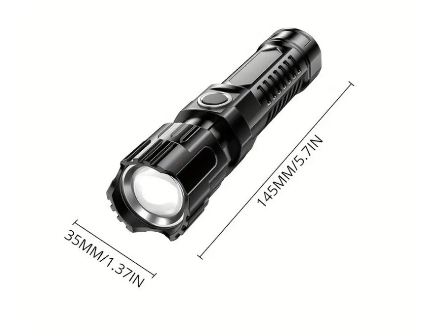USB Rechargeable Flashlight with Zoom & Floodlight β feature 7