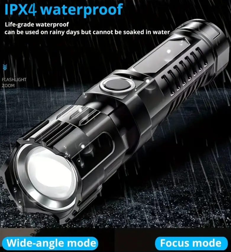 USB Rechargeable Flashlight with Zoom & Floodlight β feature 8