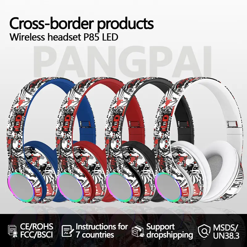 Wireless Painted Bluetooth Headset with Foldable Design - Image 6